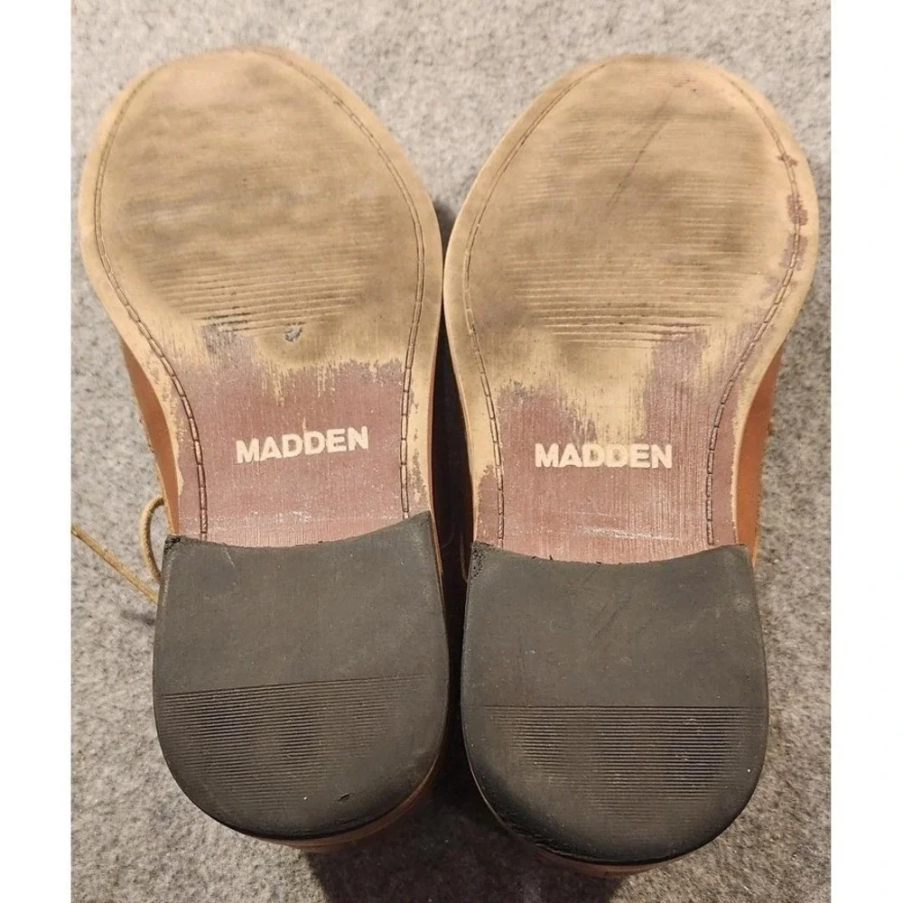 Steve Madden Shoes Mens Size 10 Brown Leather Derby Cap Toe Dress Lace‎ Up